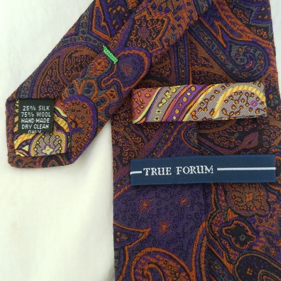 True Forum Other - True Forum silk wool blend purple and gold tie